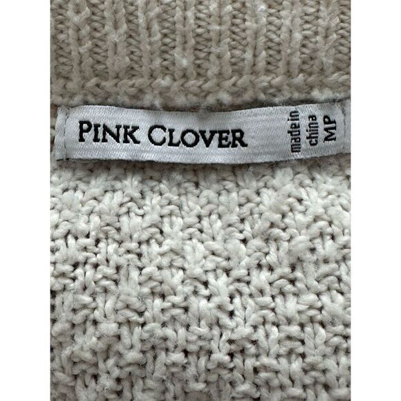 Pink Clover Women's Gray Colorblock Sweater Size M Petites Pullover - Picture 7 of 8